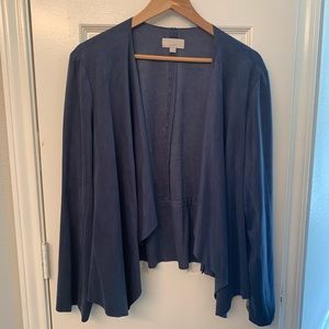 Loft Navy Blue Suede-like Open Blazer